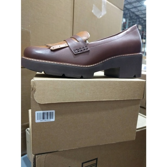 Naturalizer Shoes - Naturalizer Womens Darcy Tassel Penny Loafer with Heel Brown Multi Leather 7.5